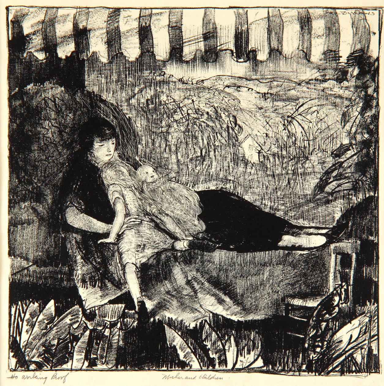 Mor og børn, 1916 af George Wesley Bellows