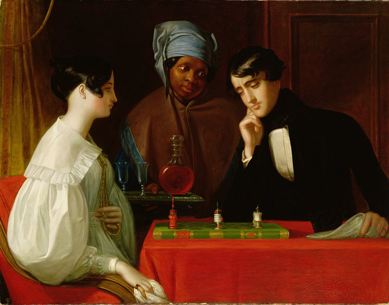 Skakspillerne, ca.1836 af George Whiting Flagg