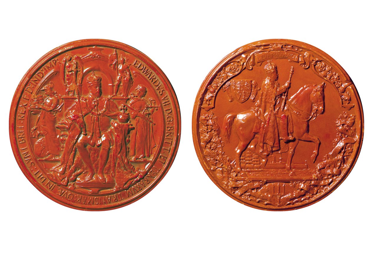 Great Seal of Edward VII, modellering af Frank Bowcher, ca. 1904 (voks) af George William De Saulles