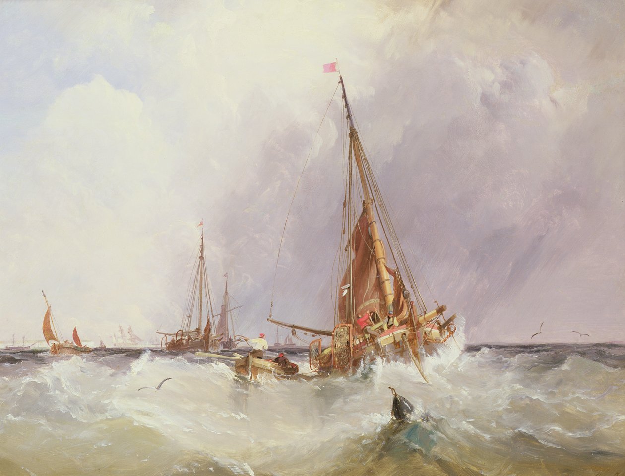 Skibsfart i Solent, 1800-tallet af George the Elder Chambers