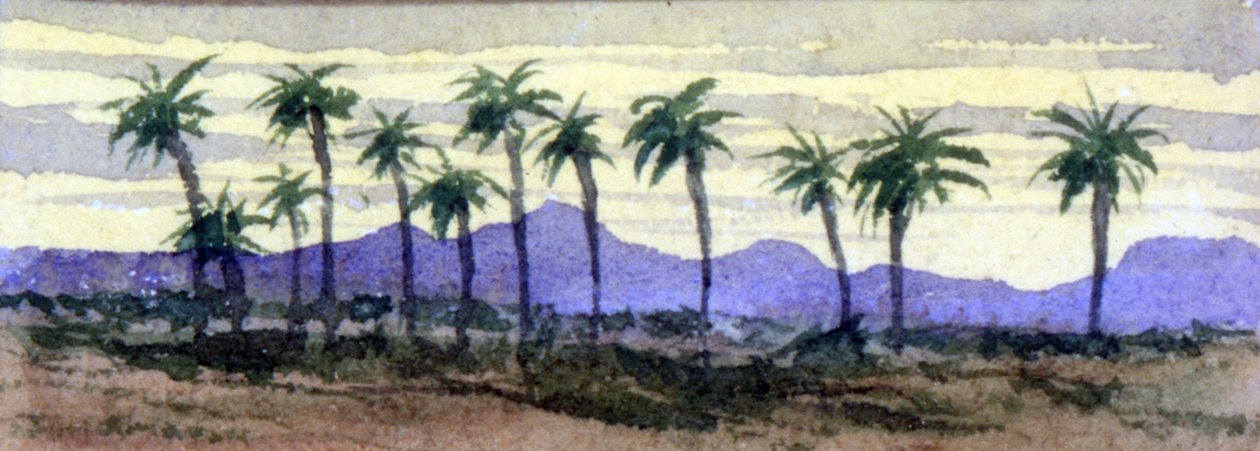 Ørkenpalmer (akvarel) af George Sand