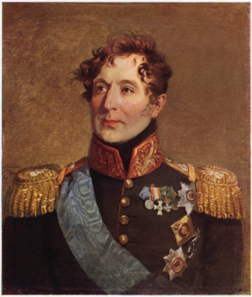 Portræt af Mikhail Miloradovitch (farvelitografi) af George (after) Dawe