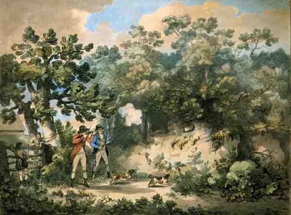 Fasanskydning, ætset af Thomas Rowlandson (1756-1827), pub. af J. Harris af George (after) Morland