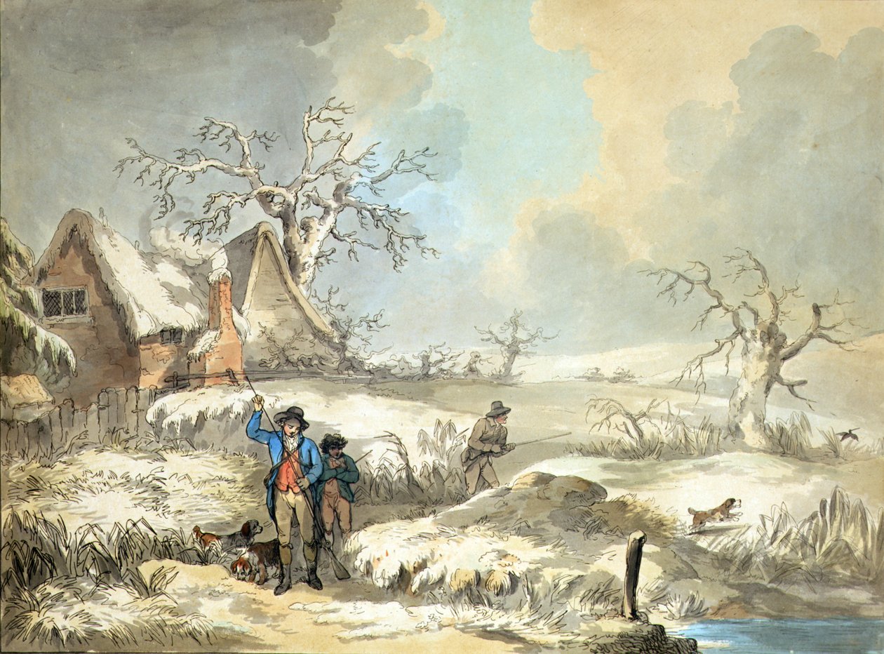 Snipe Shooting, ætset af Thomas Rowlandson (1756-1827), pub. af J. Harris af George (after) Morland