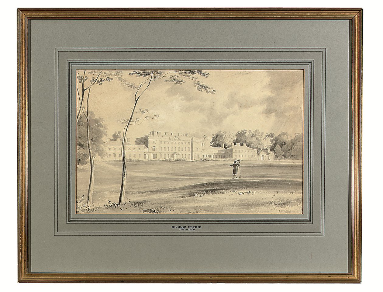Carton House, Co. Kildare, sæde for hertugen af Leinster (blyant og grå vask) af George (after) Petrie