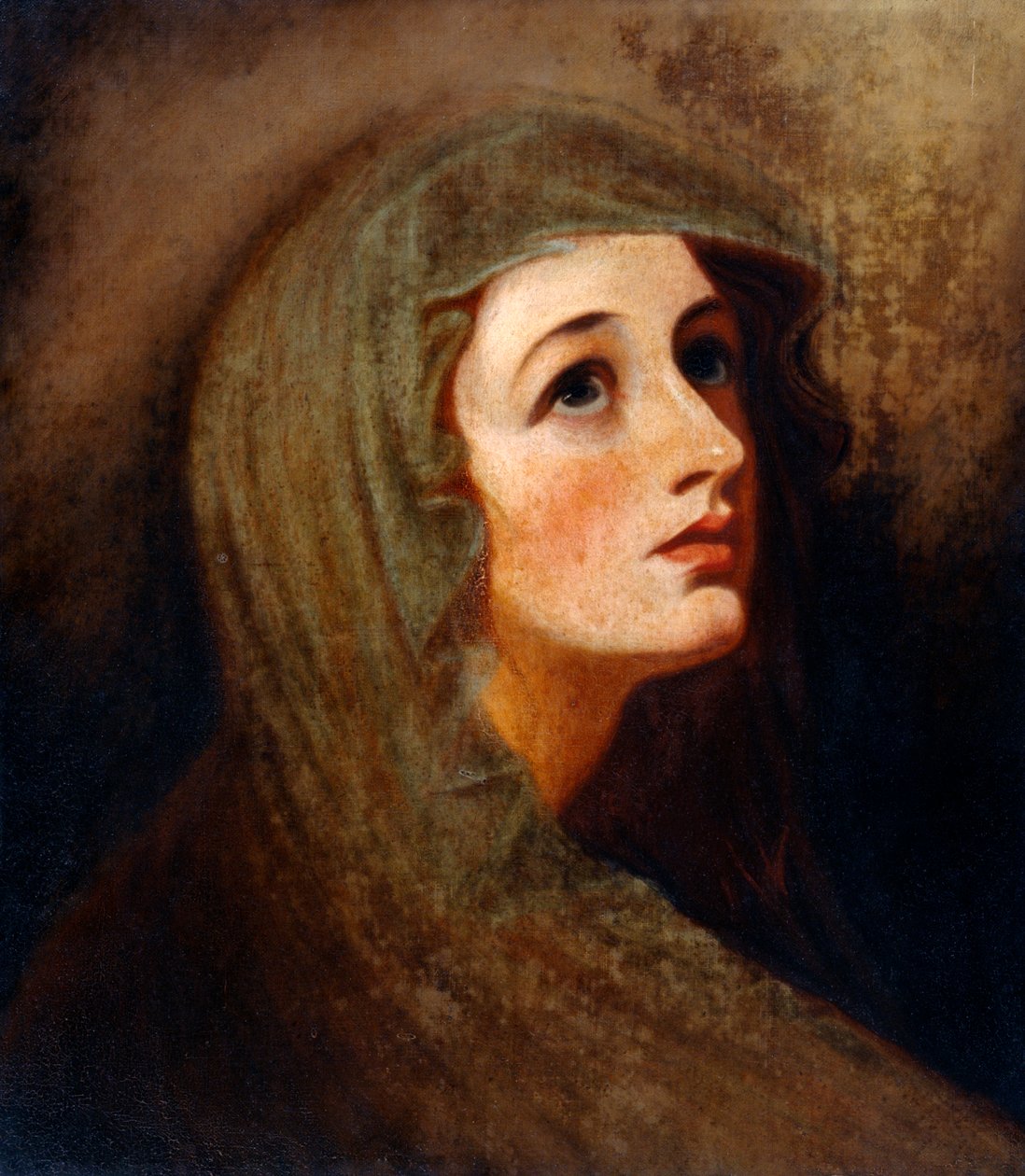 Lady Hamilton som en vestal (olie på lærred) af George (after) Romney