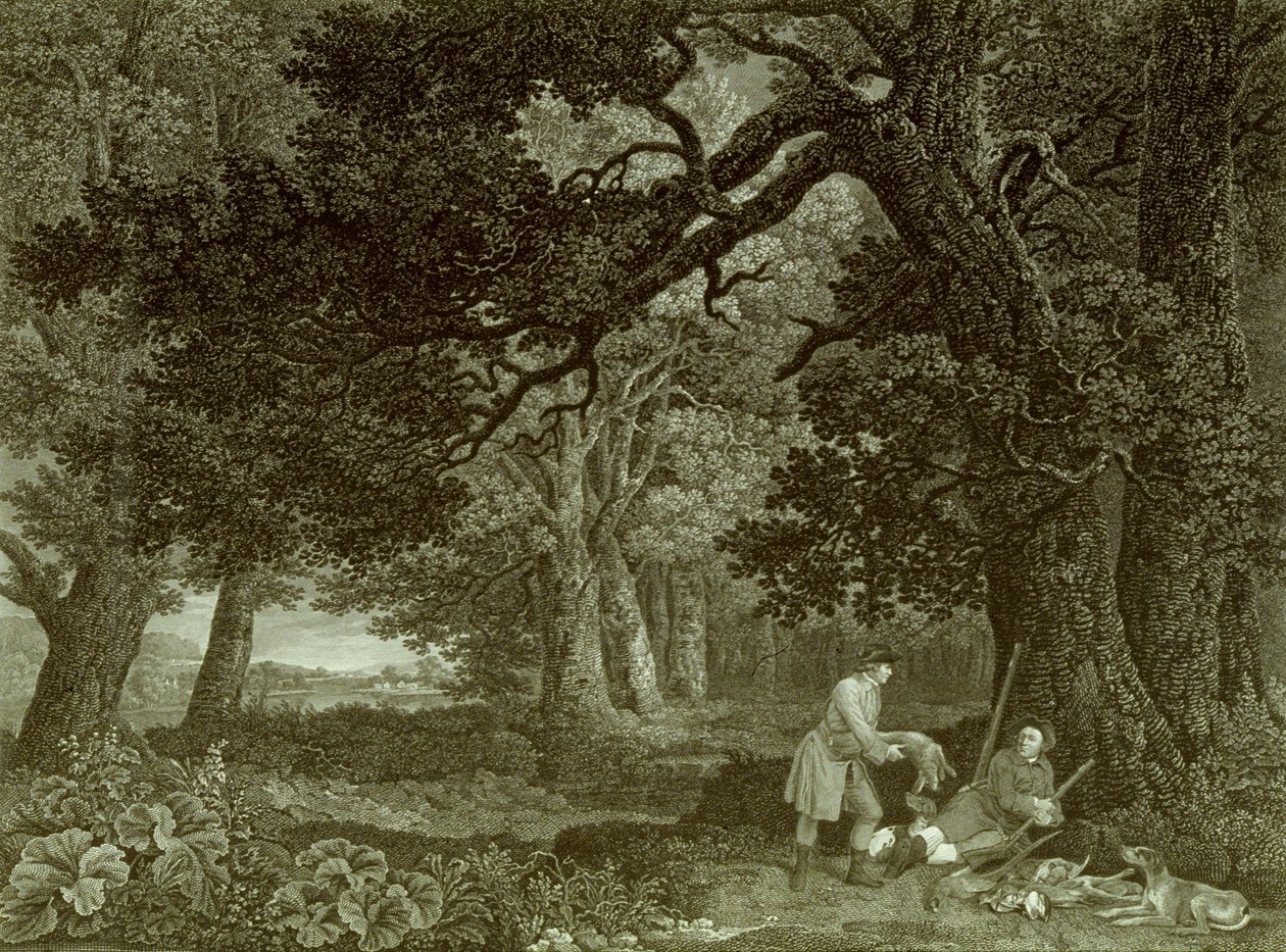 A Repose after Shooting, Plade 4 (gravering) af George (after) Stubbs
