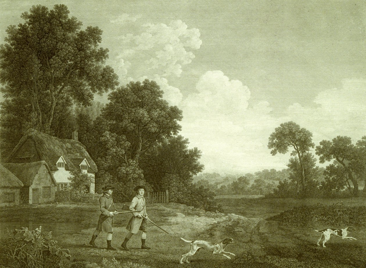 To herrer på vej til skydning, plade 2 (gravering) af George (after) Stubbs