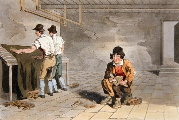 Preemer-dreng, fra "Costume of Yorkshire", graveret af Robert Havell (1769-1832) 1814 (farvelitografi) af George (after) Walker