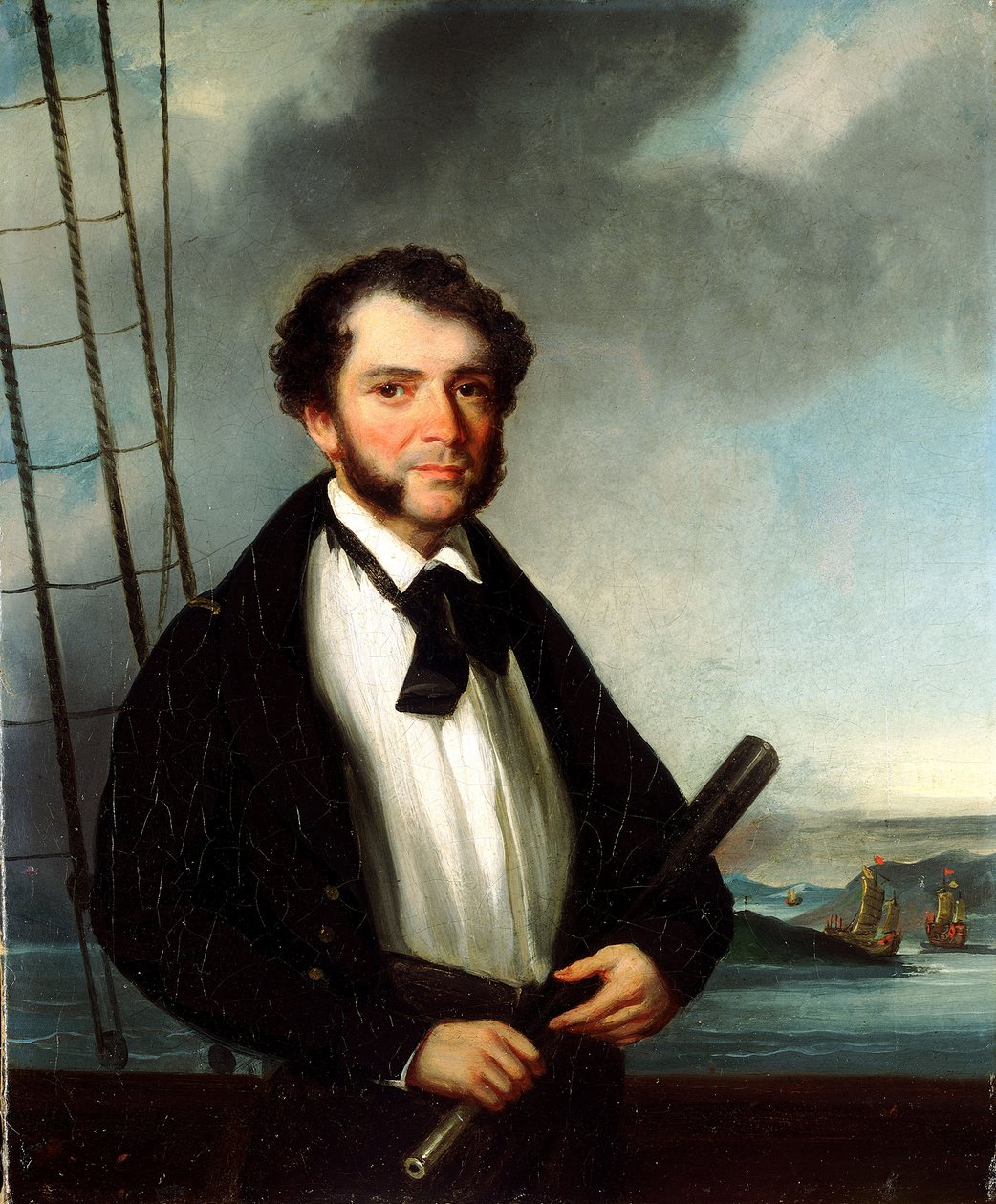 En kaptajn fra handelsflåden, ca. 1830-35 (olie på lærred) af George (attr. to) Chinnery