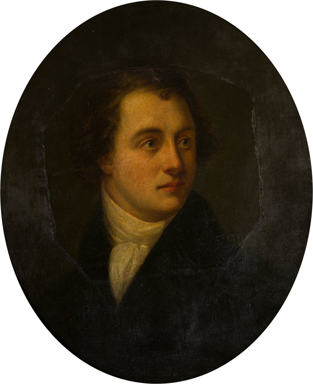 Portræt af en ukendt gentleman, ca. 1807-19 (olie på kobber) af George (attr.to) Harlow