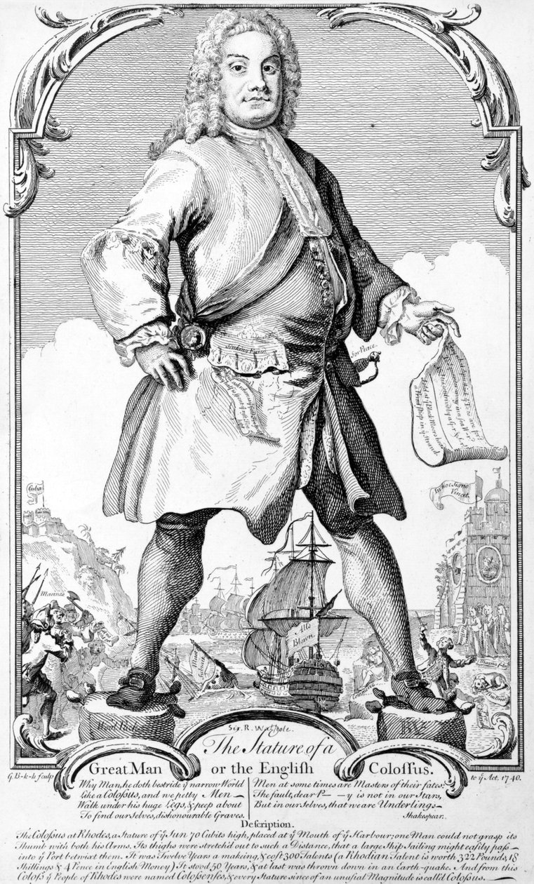 En stor mands statur eller den engelske koloss af George (c.1706–71) Bickham