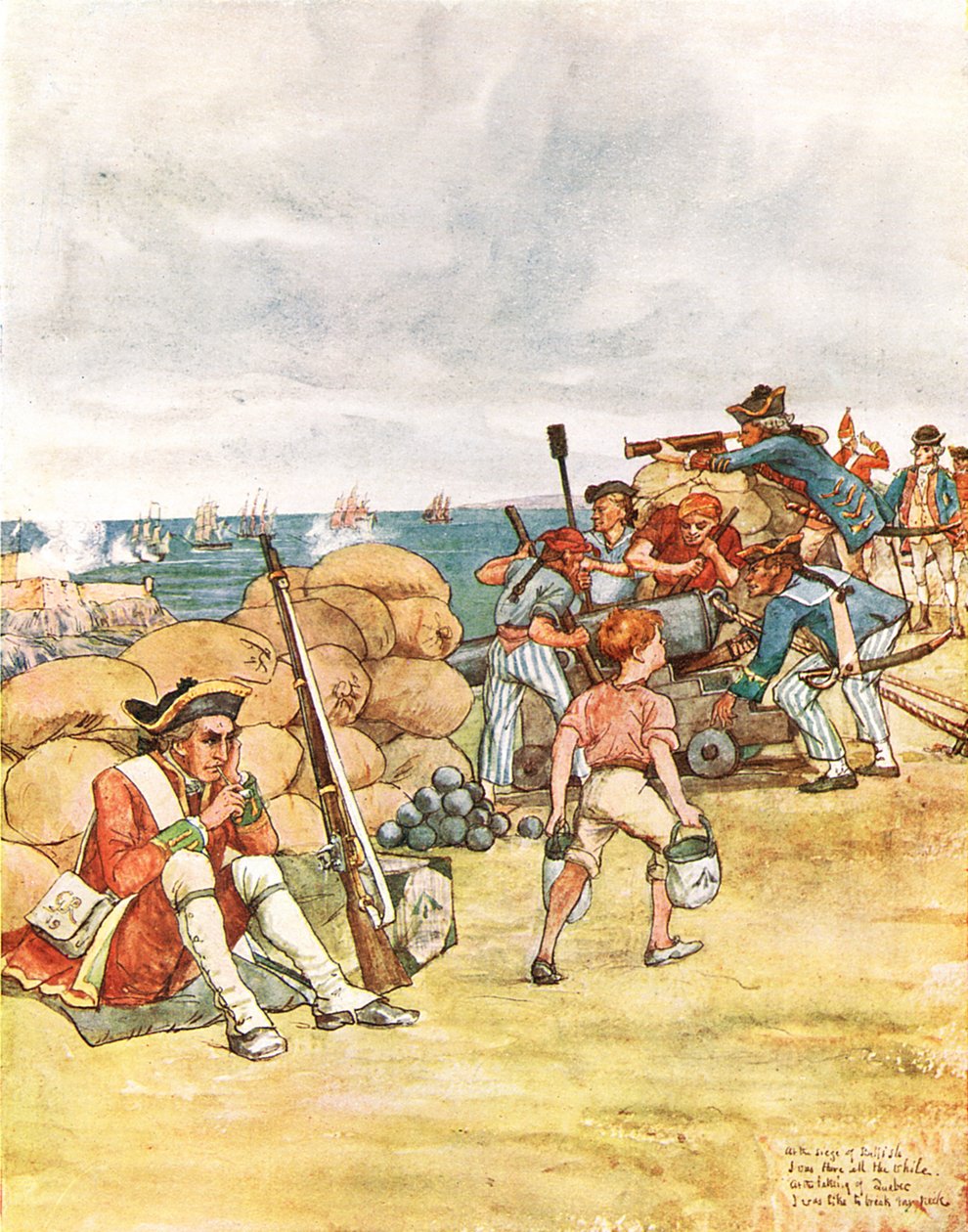 At the Siege of Belle Isle, illustration fra 