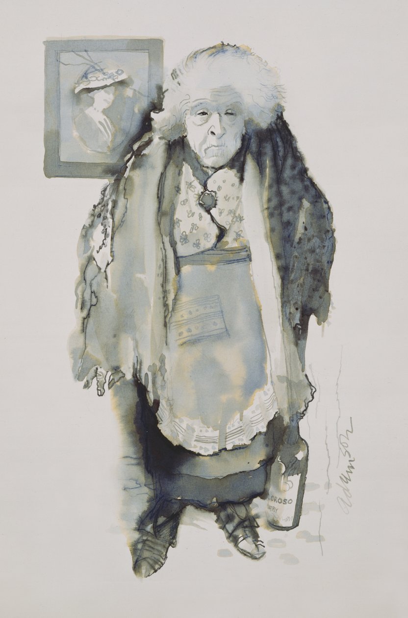Margaret: De burde gøre noget, 1969 (pen og vask ombord) af George Adamson