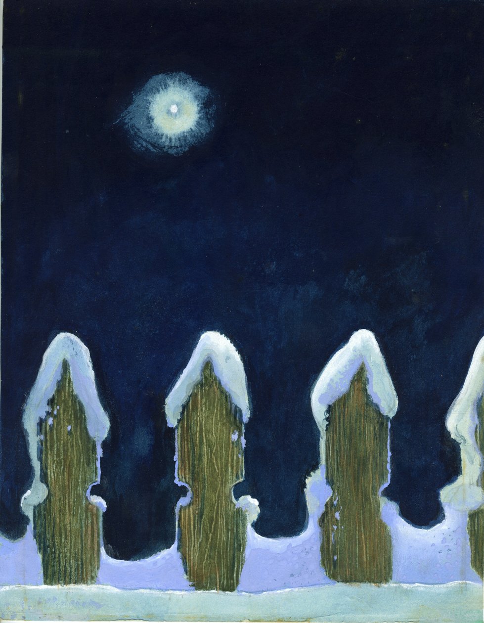 Moonlit Snowy Fence, 1970