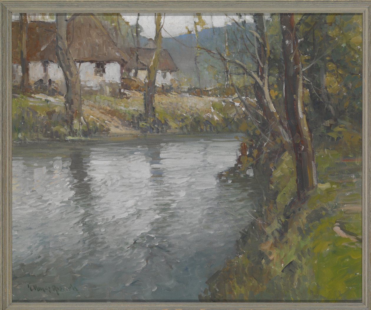 Grå dag i Normandiet, ca. 1910 (olie på lærred) af George Ames Aldrich