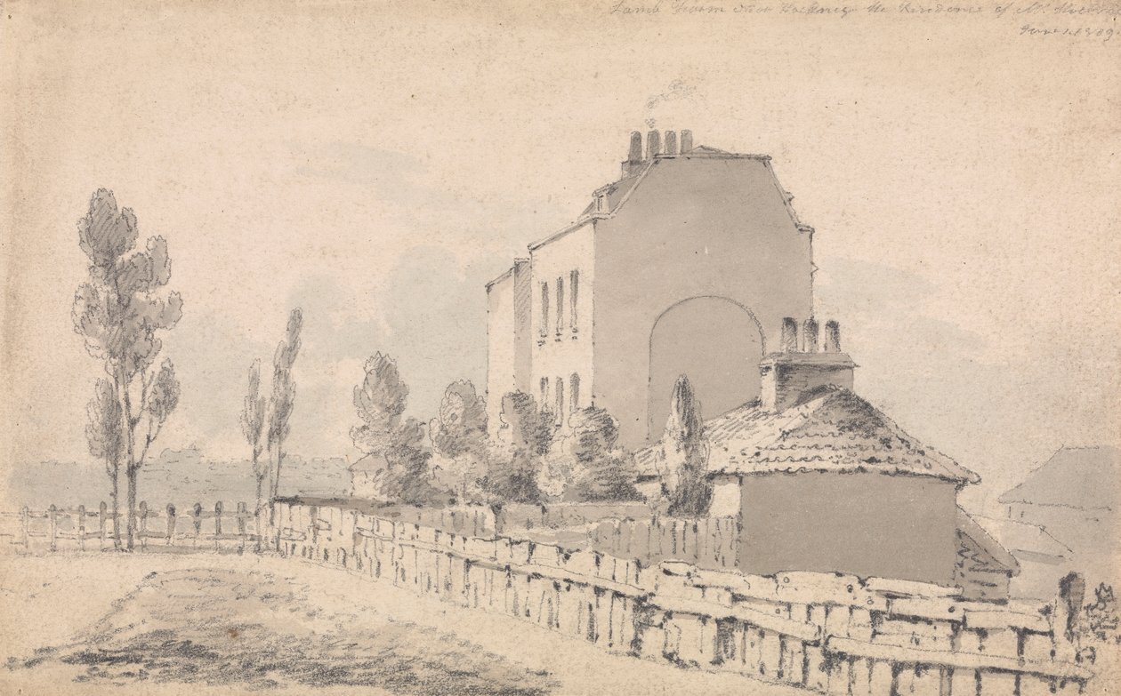 Lammefarm nær Hackney, Hicks residens? Richmond Road af George Arnald