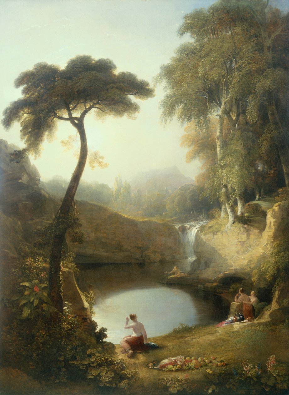 Narcissus og ekko (olie) af George Arnald