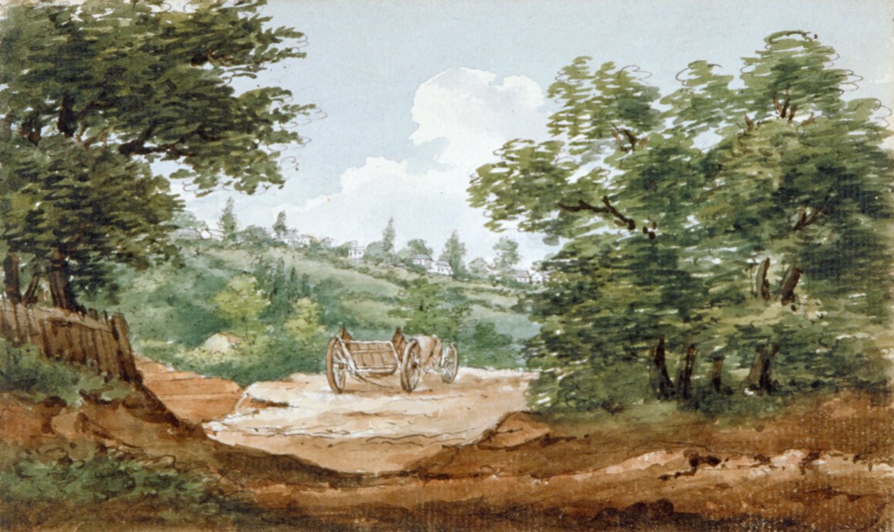 Udsigt fra udgravningerne af Highgate Tunnel, London, 1812 af George Arnald