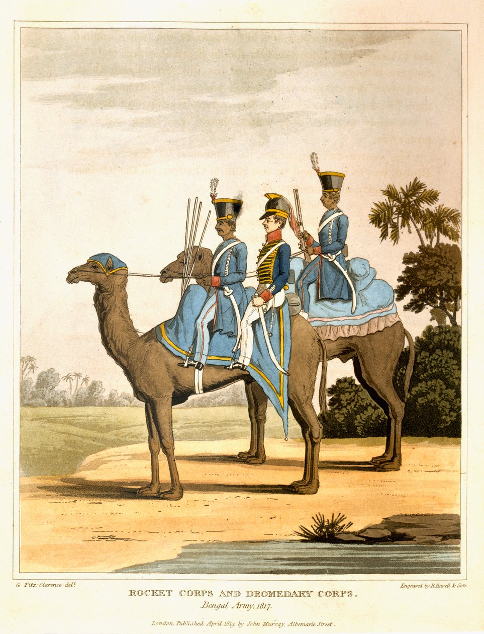 Rocket Corps and Dromedary Corps, Bengal Army 1817, fra 