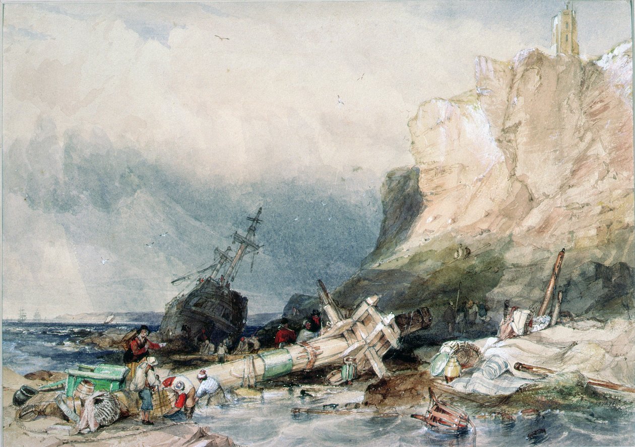 Tynemouth Castle, Tyne and Wear, med vrag af George Balmer