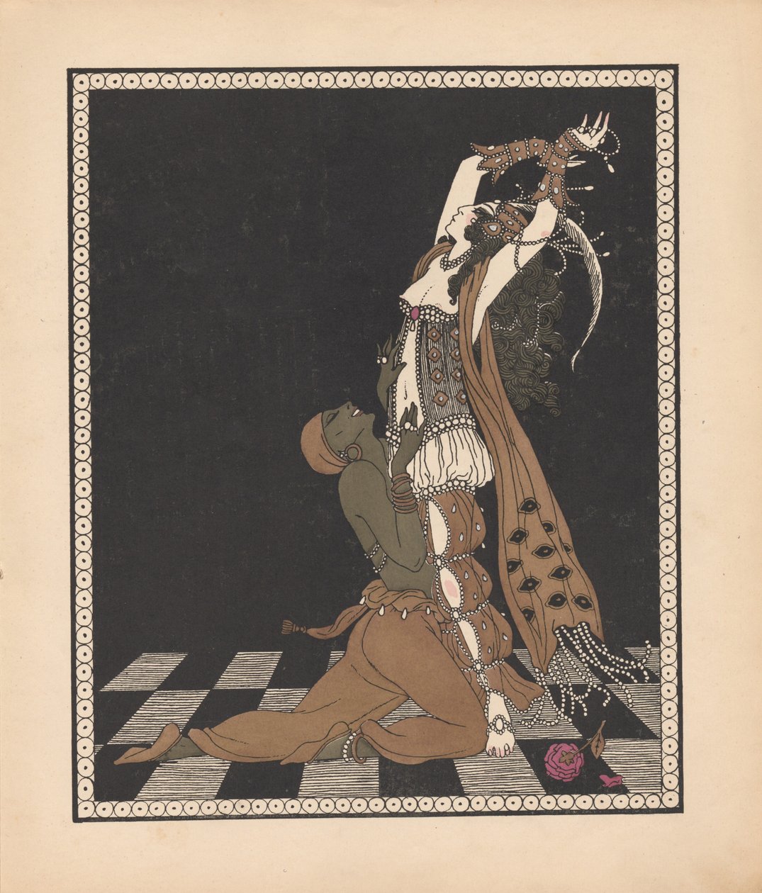 Ida Rubinstein og Vaslav Nijinsky i balletten Scheharazade af George Barbier