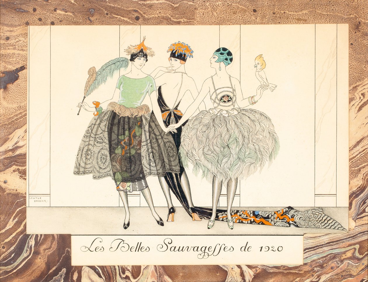 De smukke Sauvageffes fra 1920, fra Le Bonheur du Jour eller, Les Graces à la Mode, 1924. af George Barbier