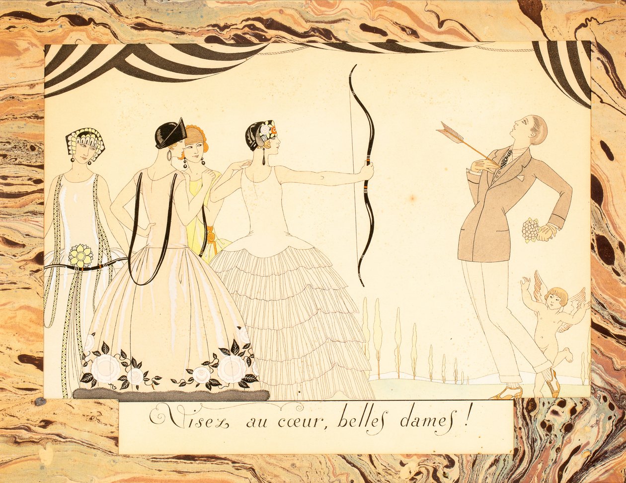 Sigt efter hjertet, dejlige damer! Fra Le Bonheur du Jour eller, Les Graces à la Mode, 1924. af George Barbier