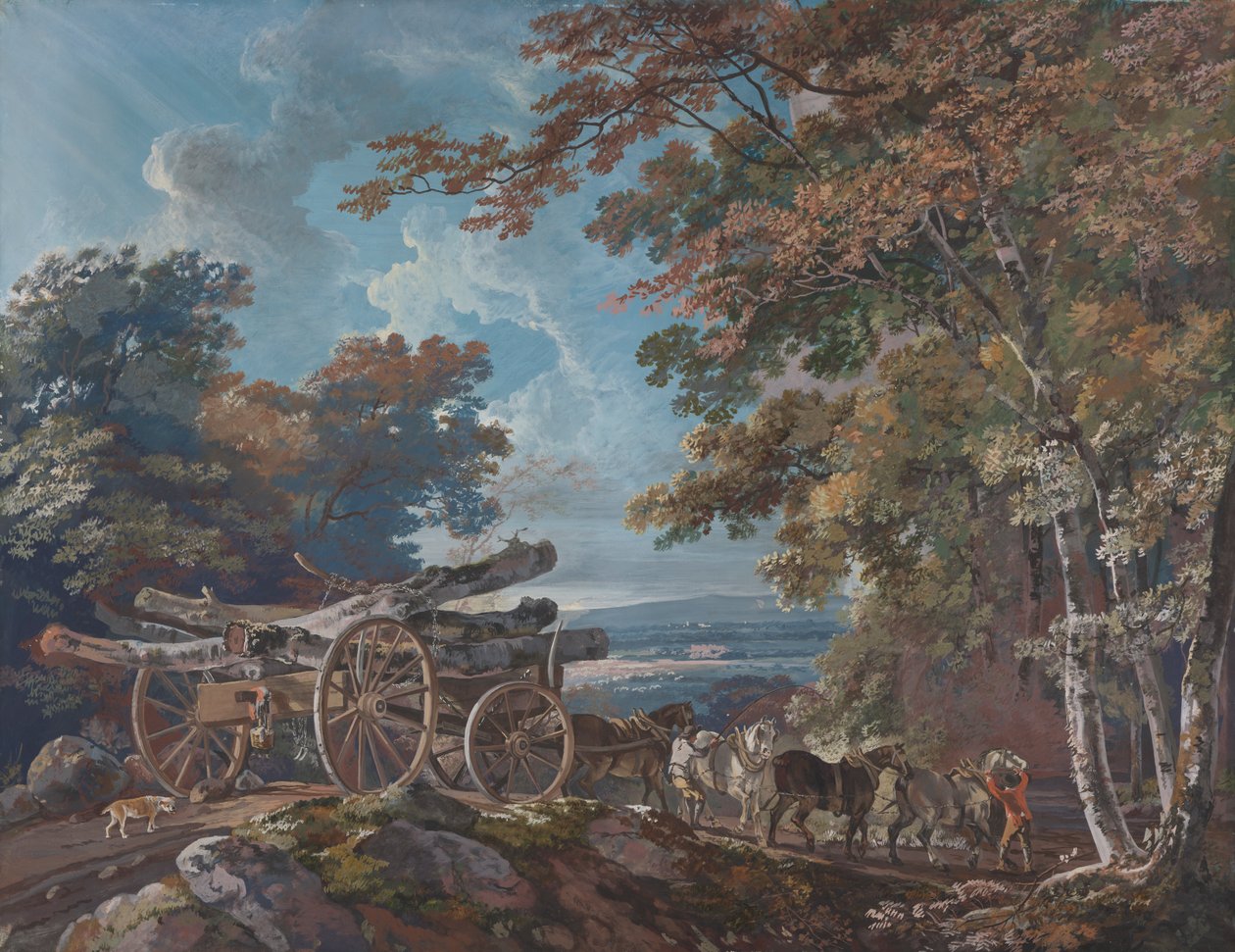 Timber Wain på en ujævn vej (en af et par) af George Barret