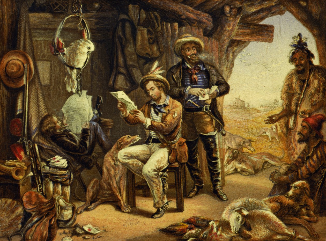 Australien: Nyheder hjemmefra (print) af George Baxter