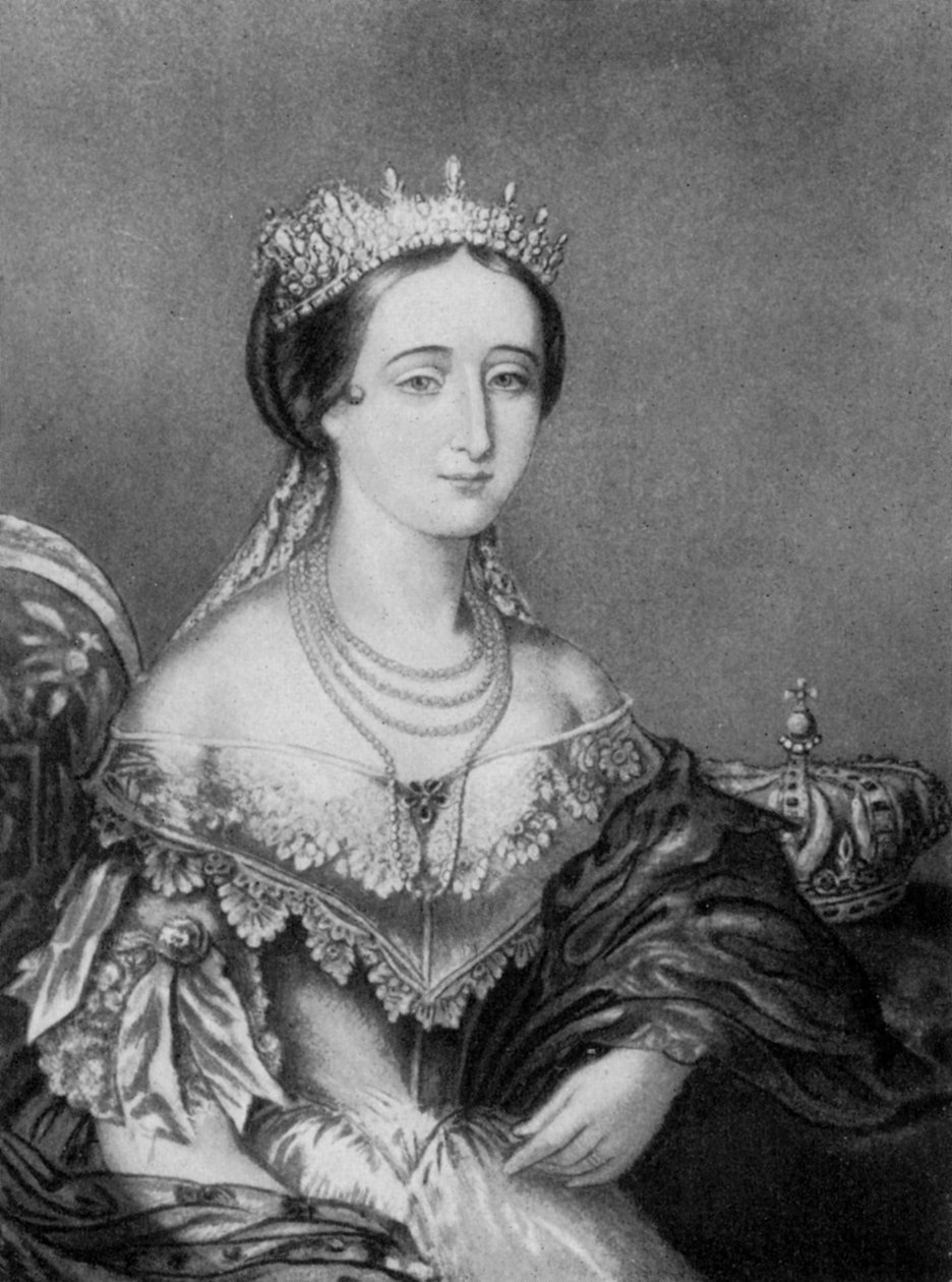 Eugenie de Montijo, kejserindekonsort af Frankrig c1853-1857, 1910. af George Baxter
