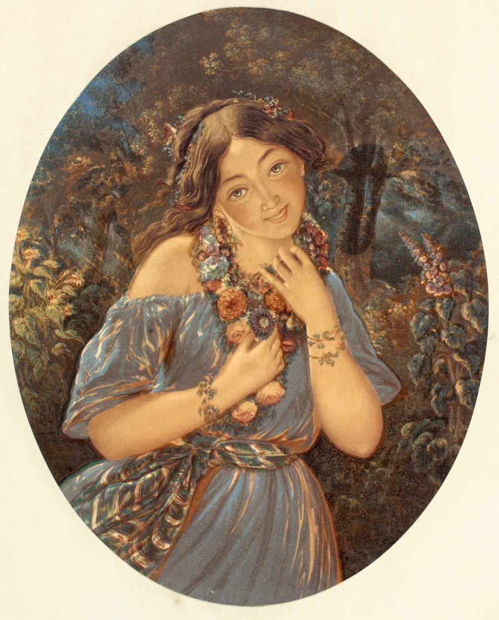 Flora, også kaldet Flora, sigøjnerpigen af George Baxter