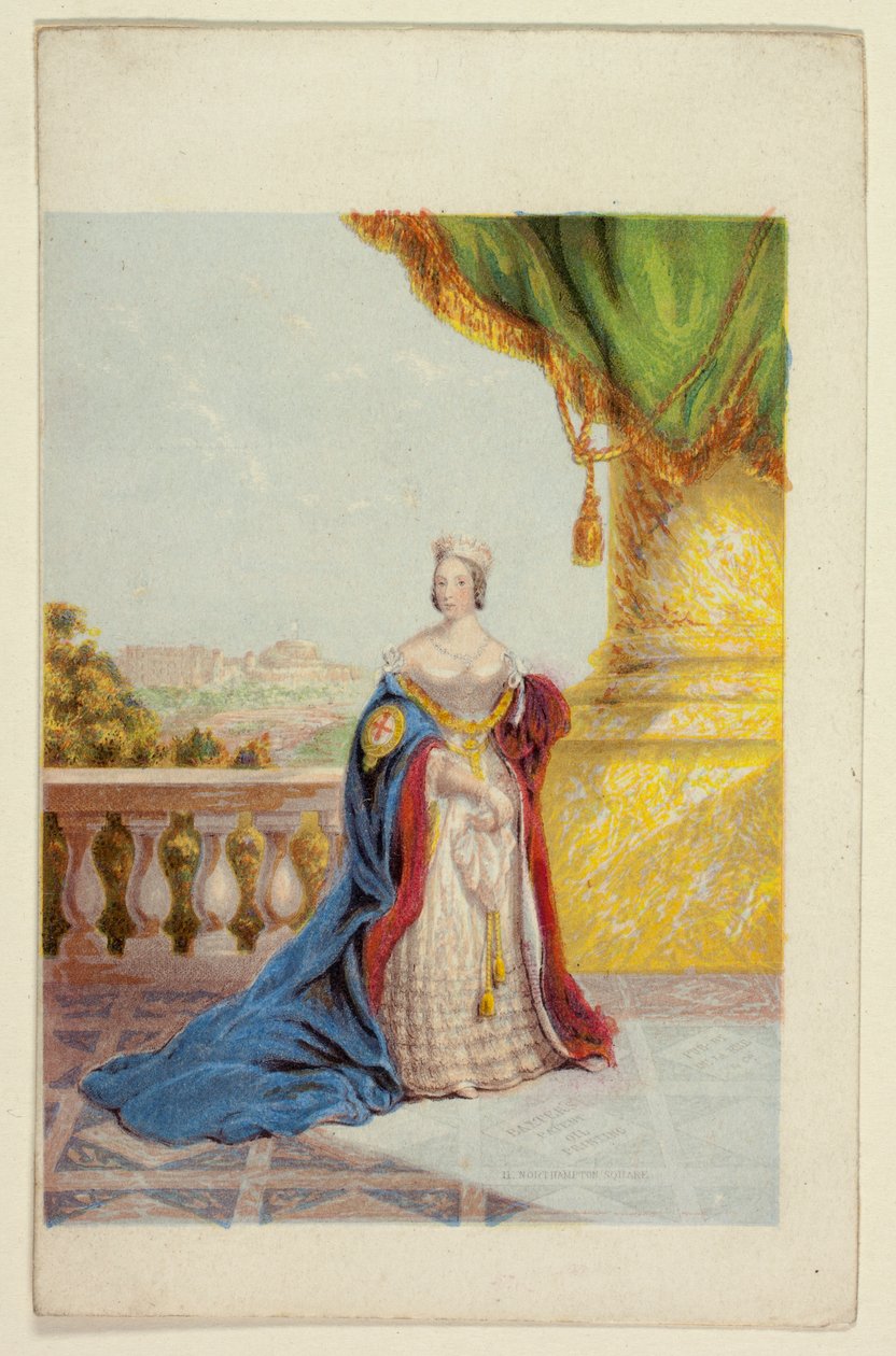 Hendes Majestæt Dronning Victoria, også kaldet »De la Rue-dronningen« af George Baxter