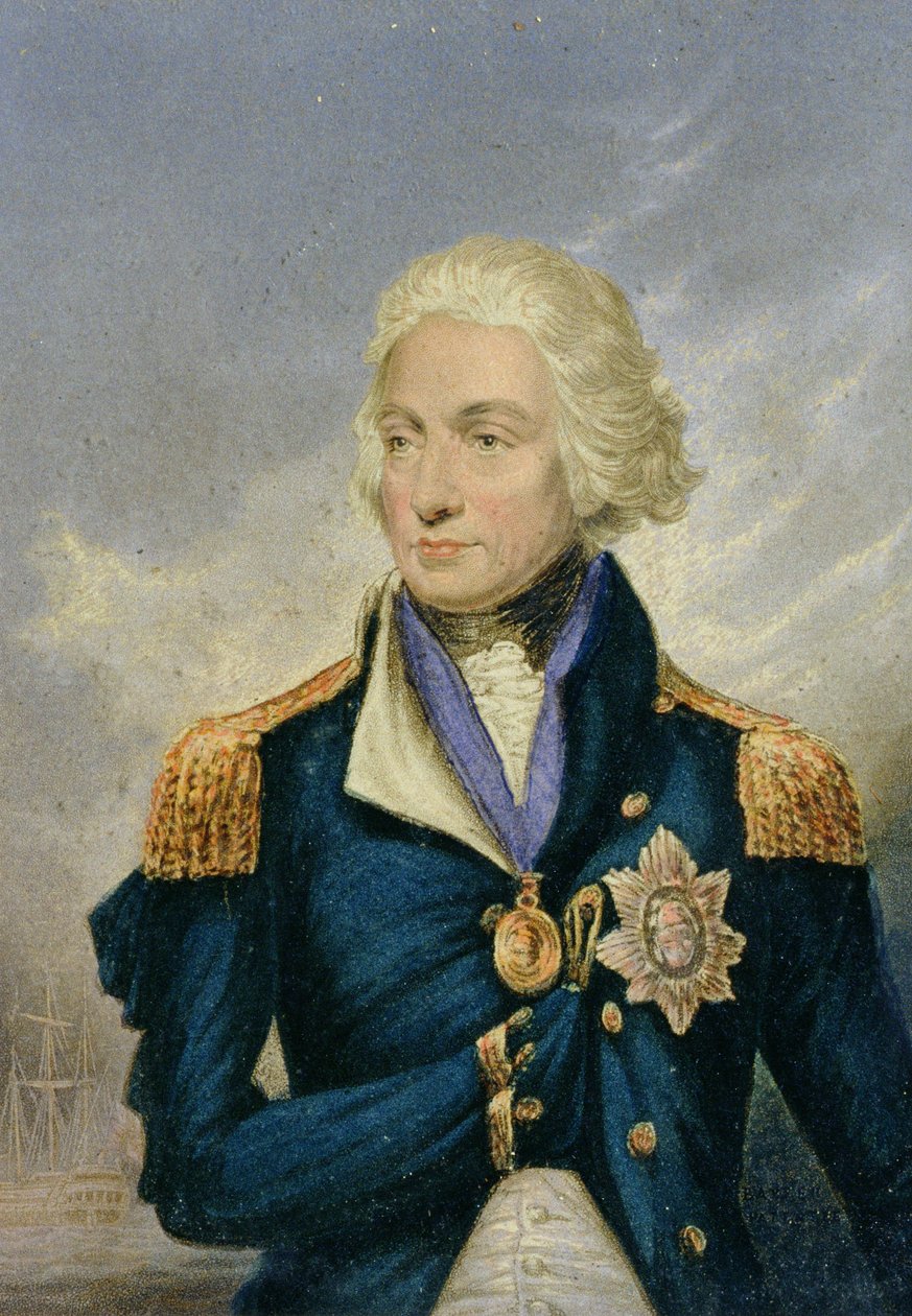 Horatio, Viscount Nelson (1758-1805) (farveprint) af George Baxter