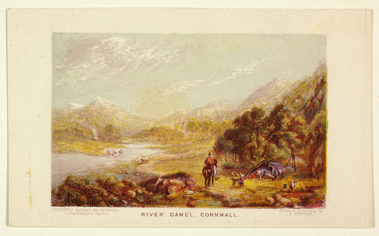 Floden Carnel, Cornwall af George Baxter