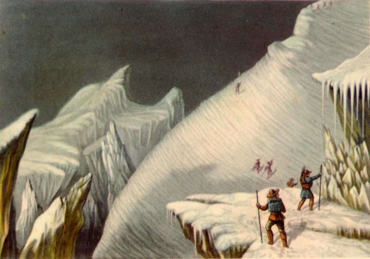 Scene i bestigningen af Mont Blanc, c1853, 1946. af George Baxter