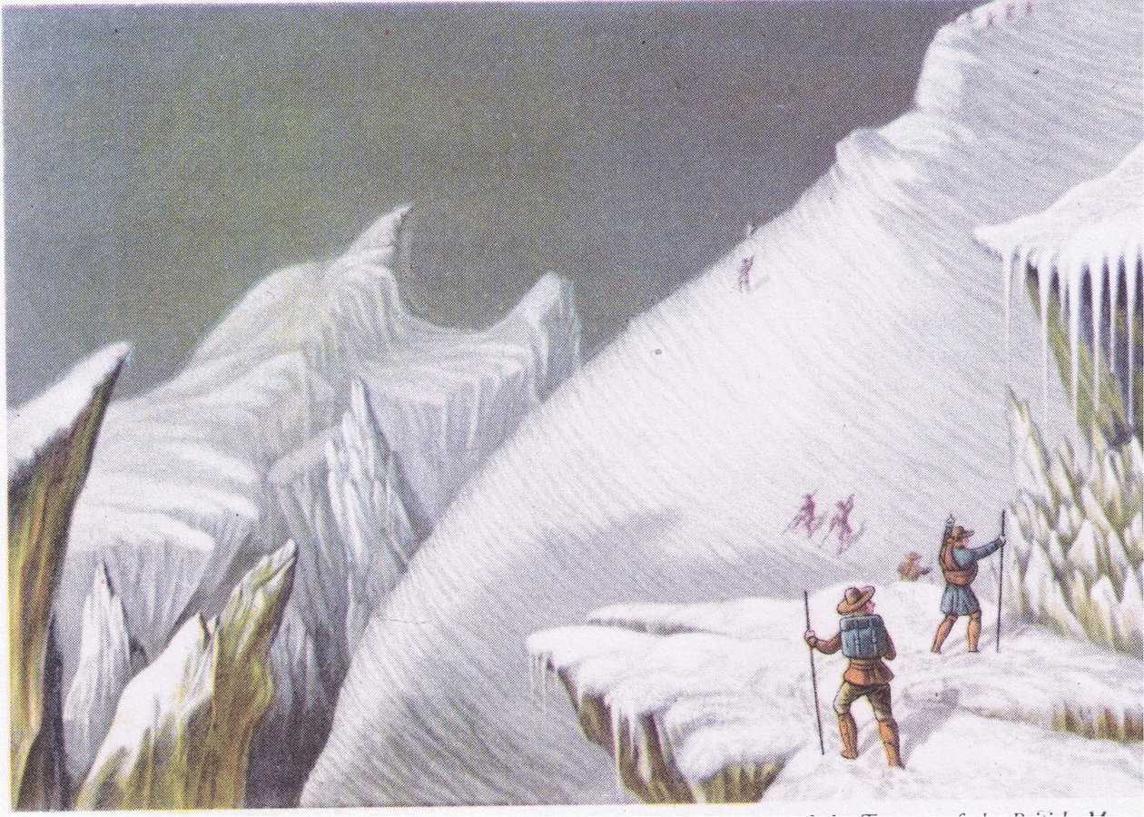 Stadier i bestigningen af Mont Blanc, fra British Adventure udgivet af Collins, 1947 af George Baxter