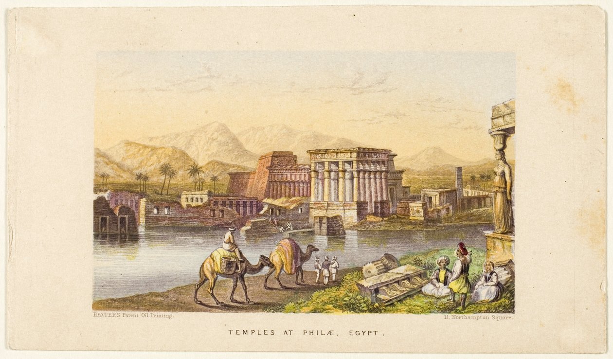 Templerne på Philae, Egypten af George Baxter