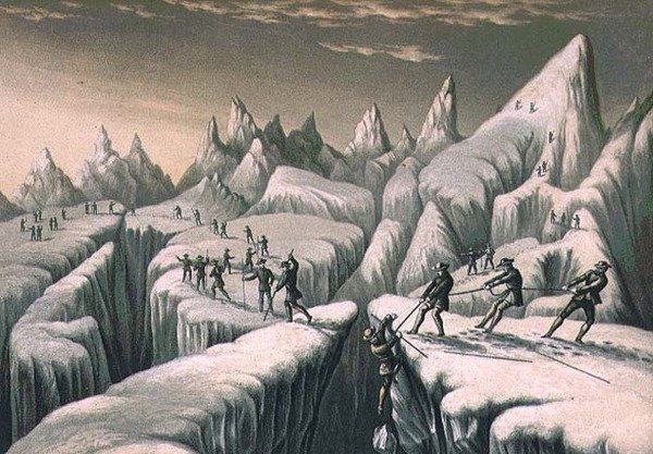 The Glacier du Tacconnay (tryk) af George Baxter