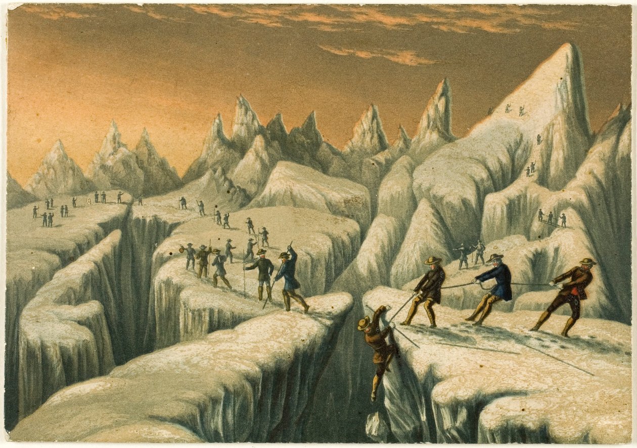 Glacier du Tacconnay, fra Bestigningen af Mont Blanc af George Baxter