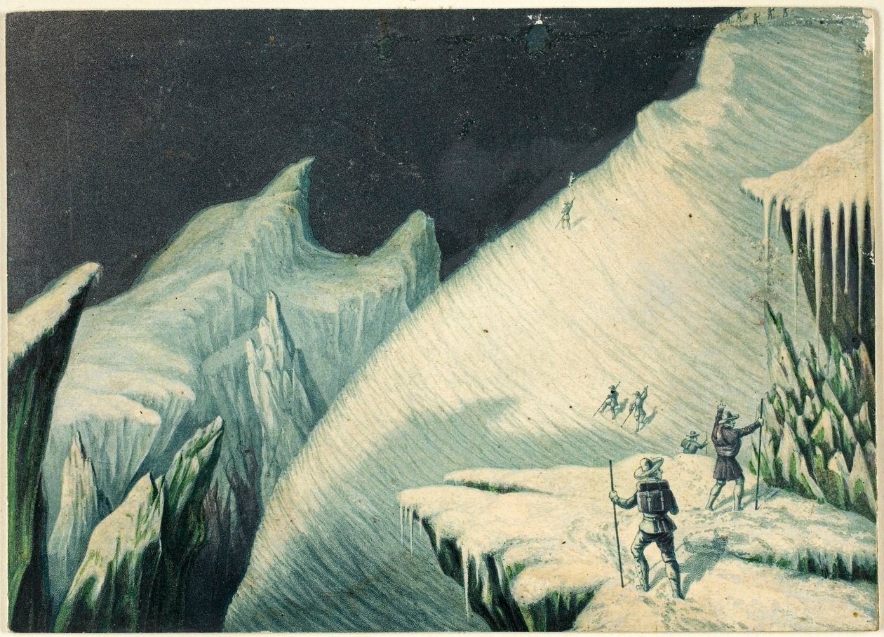 Mur de la Côte, fra Bestigningen af Mont Blanc af George Baxter
