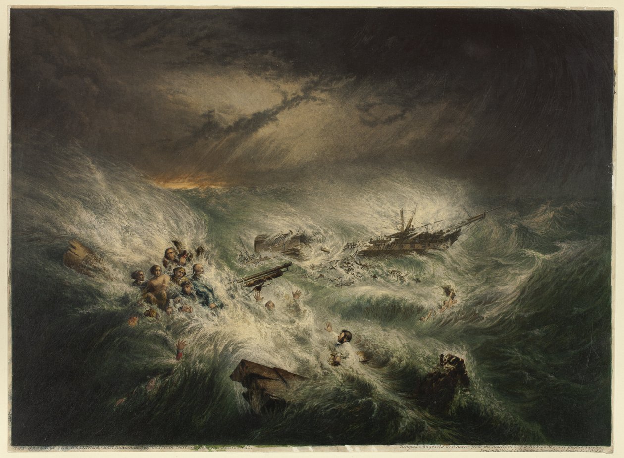 The Wreck of the Reliance (12. november 1842) af George Baxter