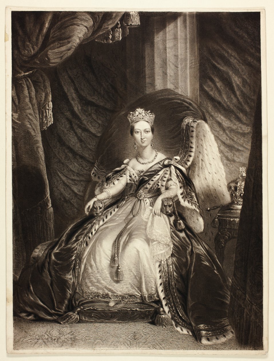 Victoria, dronning af Storbritannien, Indien m.fl., også kaldet »Den Store Dronning« af George Baxter