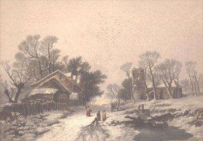 Vinter (tryk) (se også 144946) af George Baxter