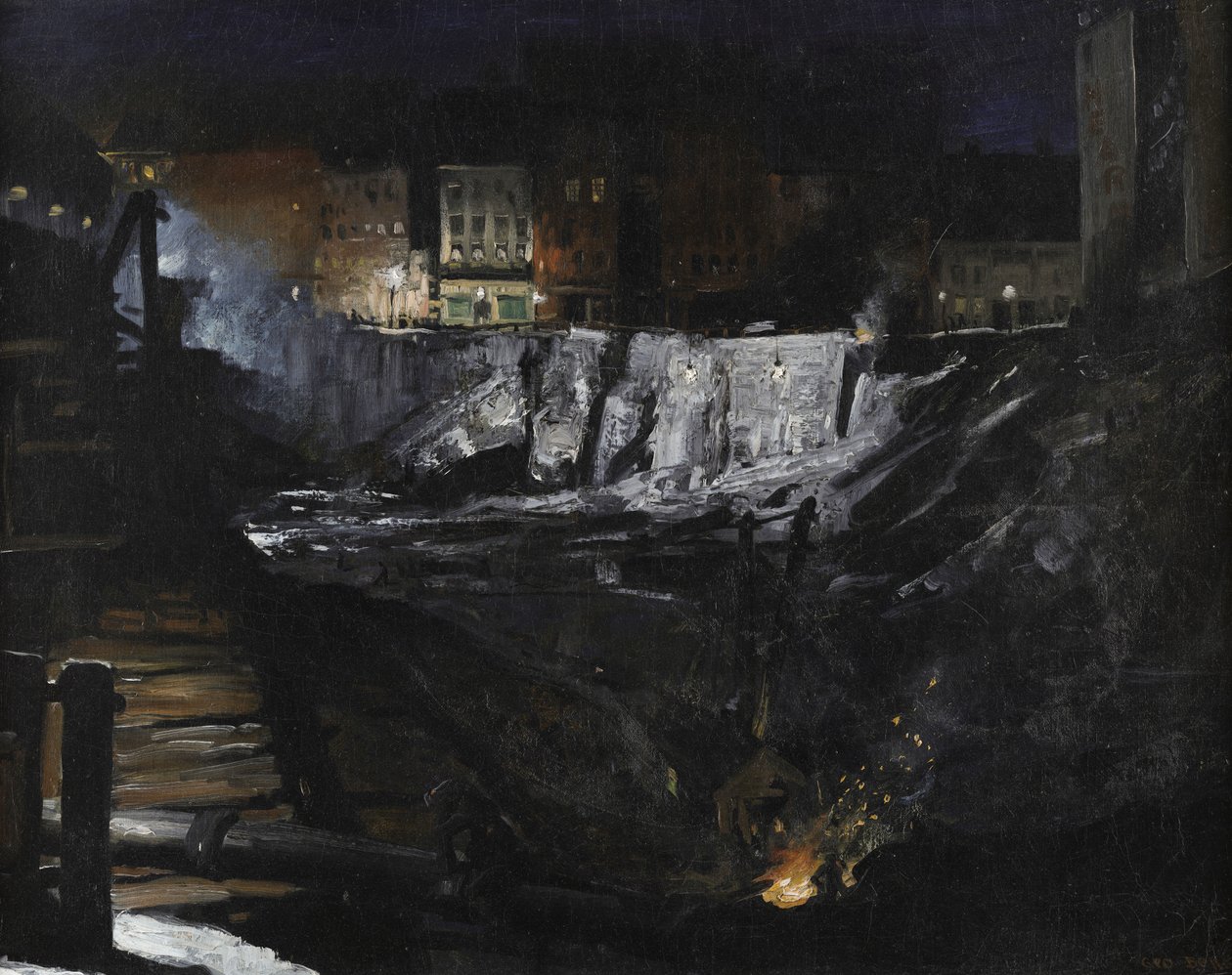 Gravearbejde om natten af George Bellows
