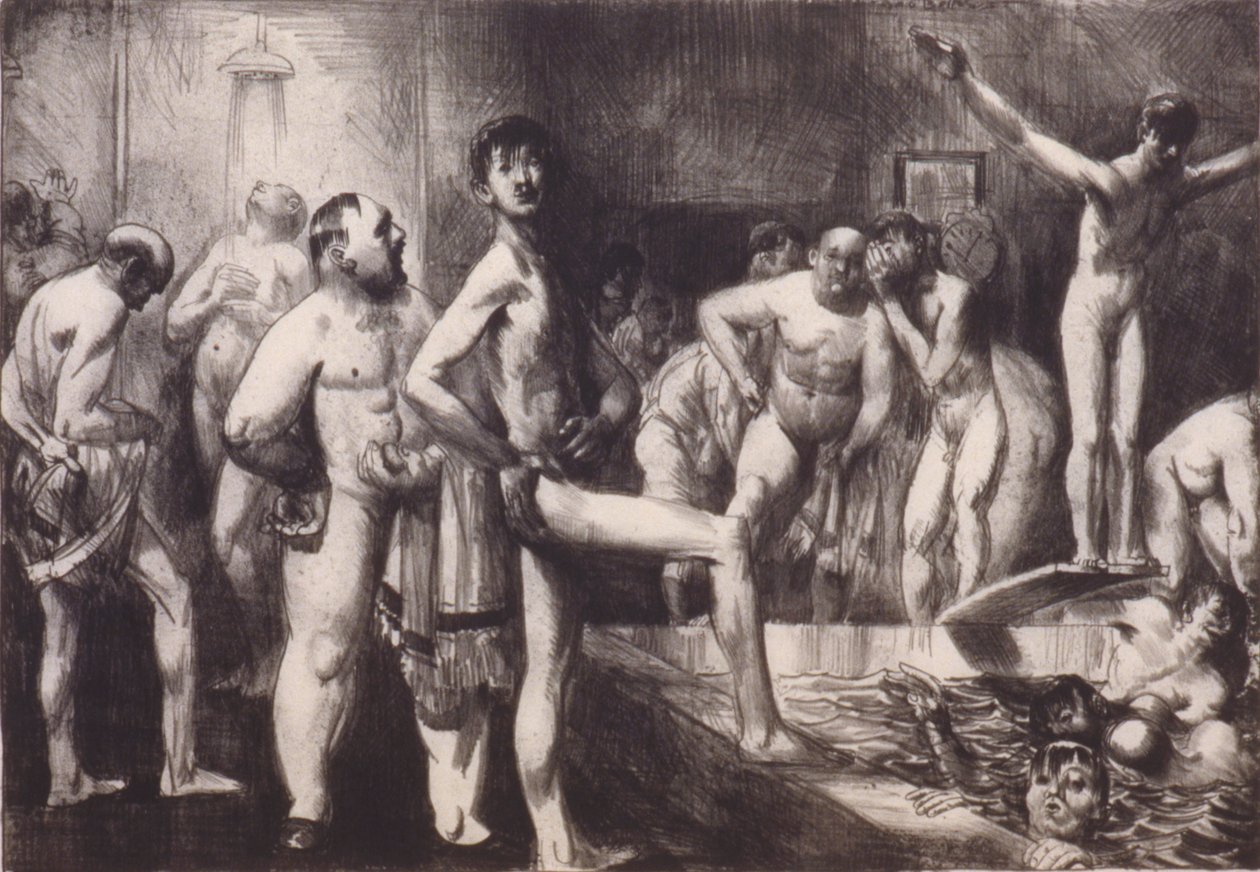 Forretningsmænds badeværelse af George Bellows