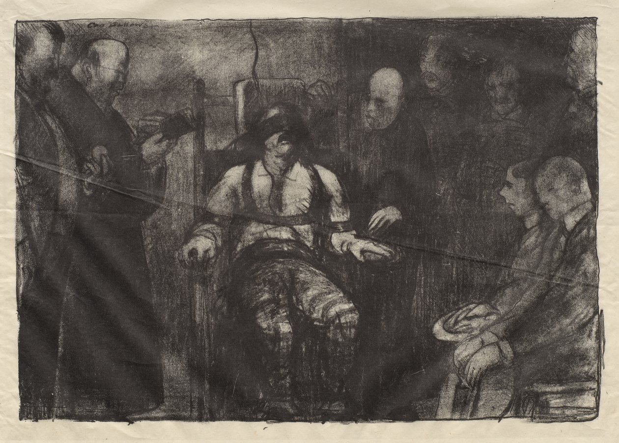 Henrettelse ved elektricitet, første tilstand af George Bellows
