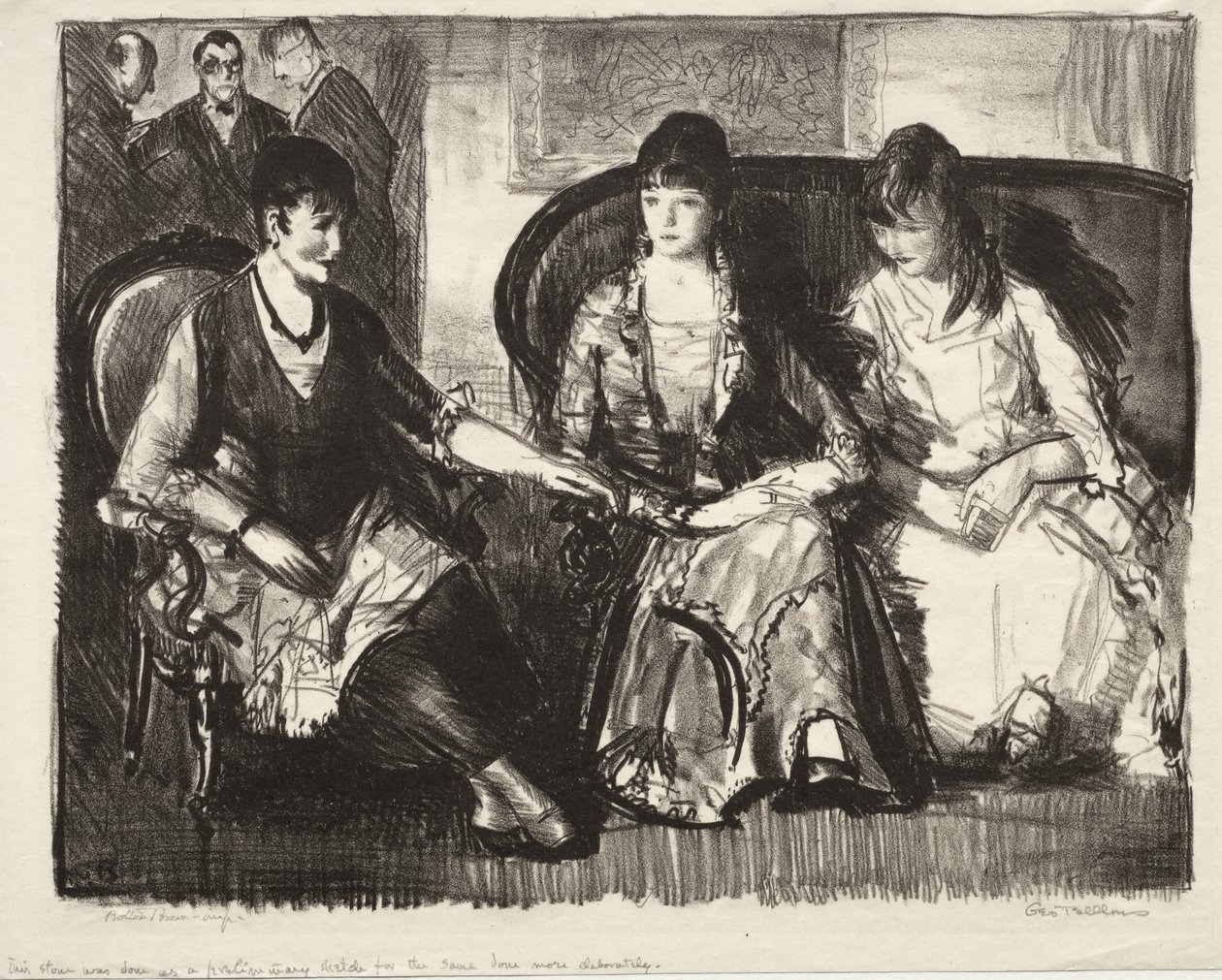 Elsie, Emma og Marjorie, »First Stone« af George Bellows