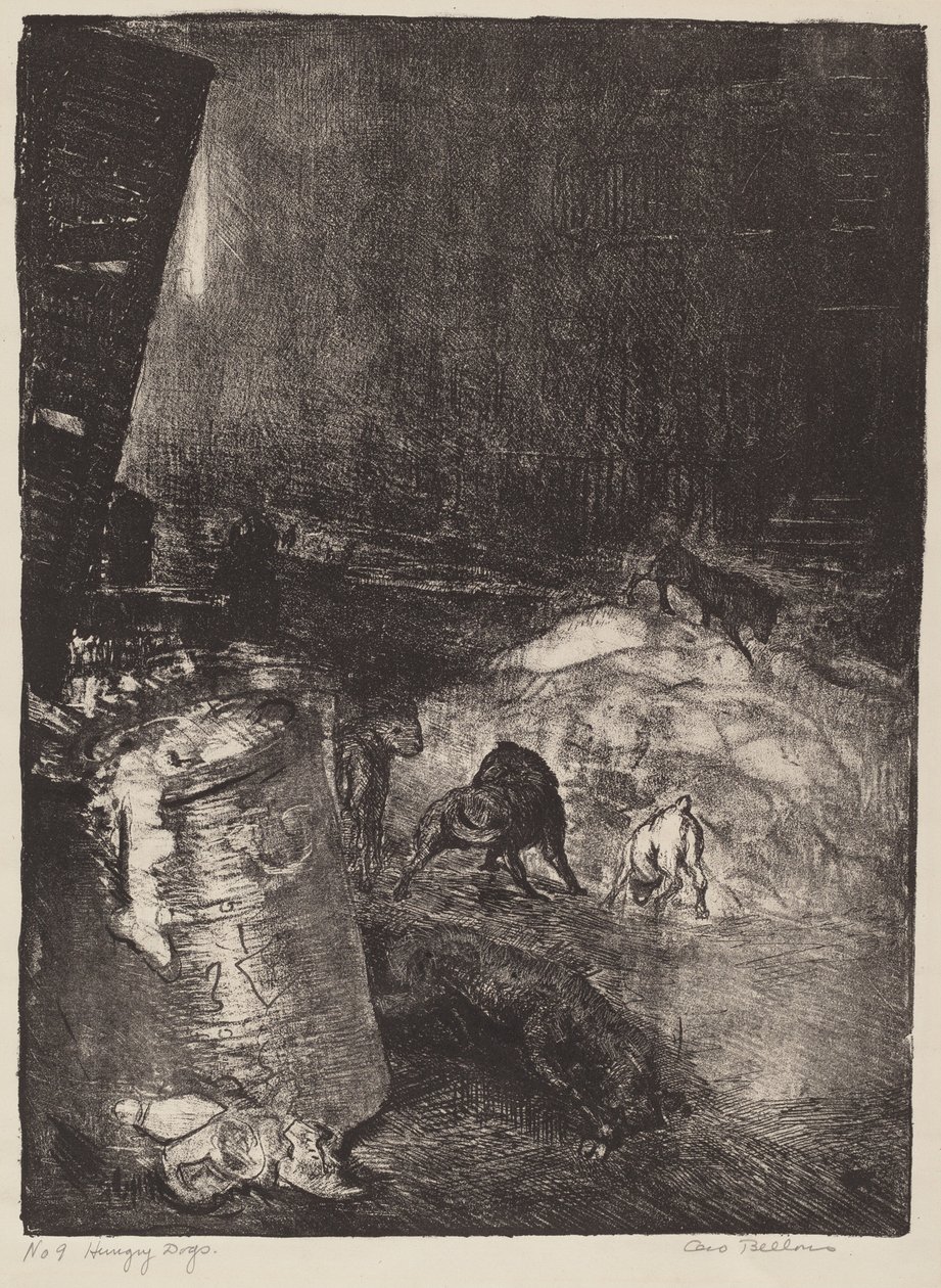 Hungry Dogs, anden sten af George Bellows