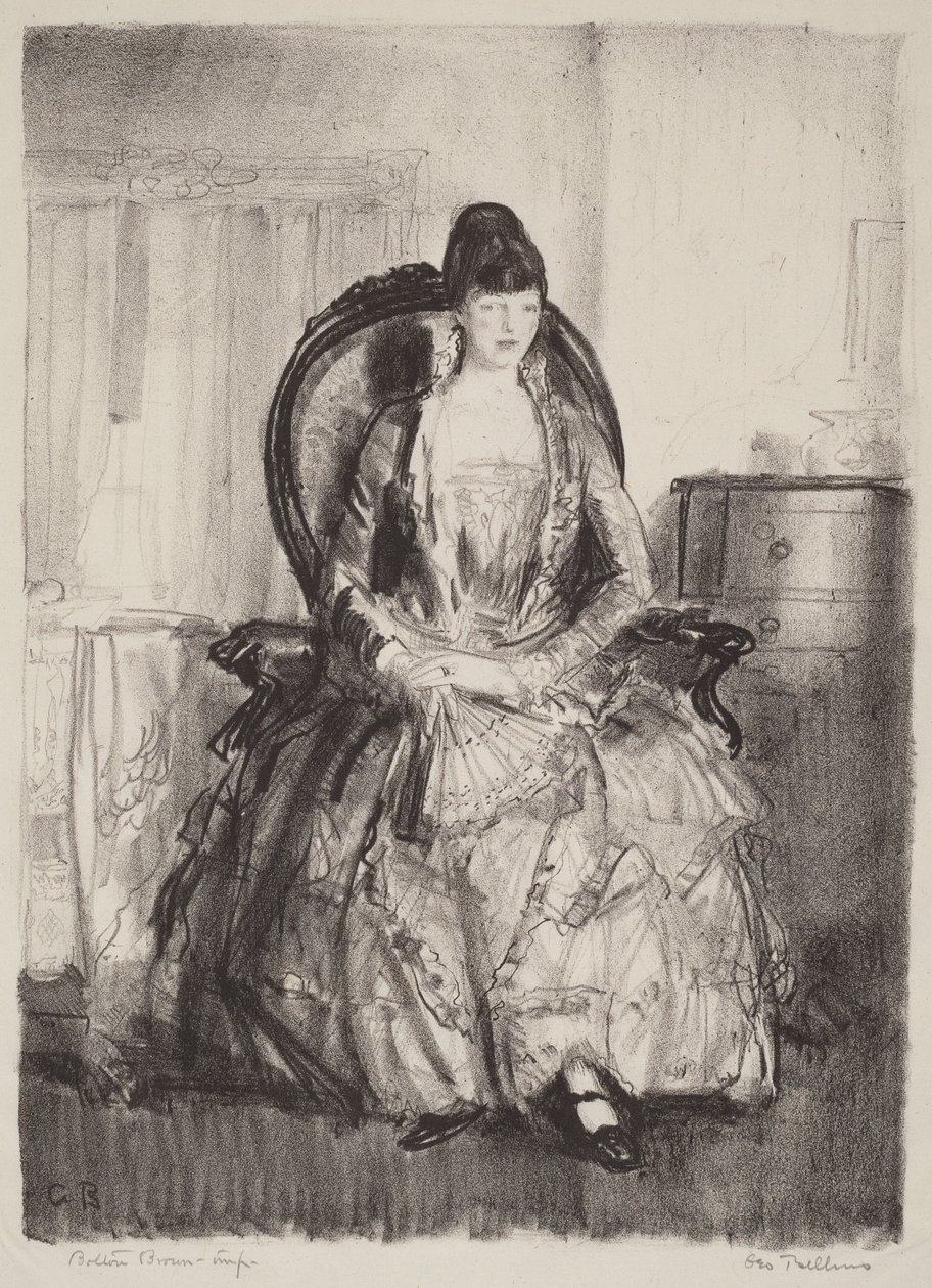 Dame med vifte af George Bellows